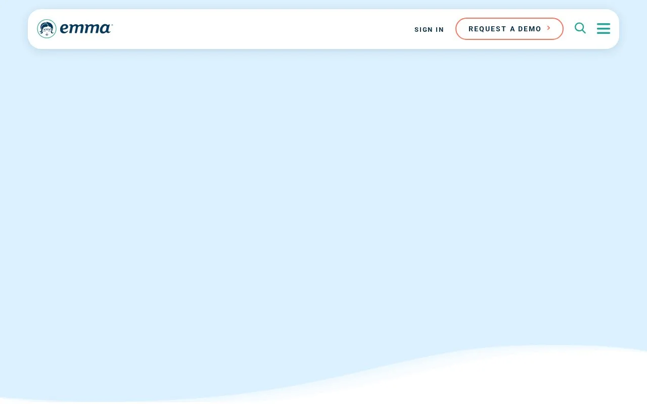 Screenshot of the Emma homepage