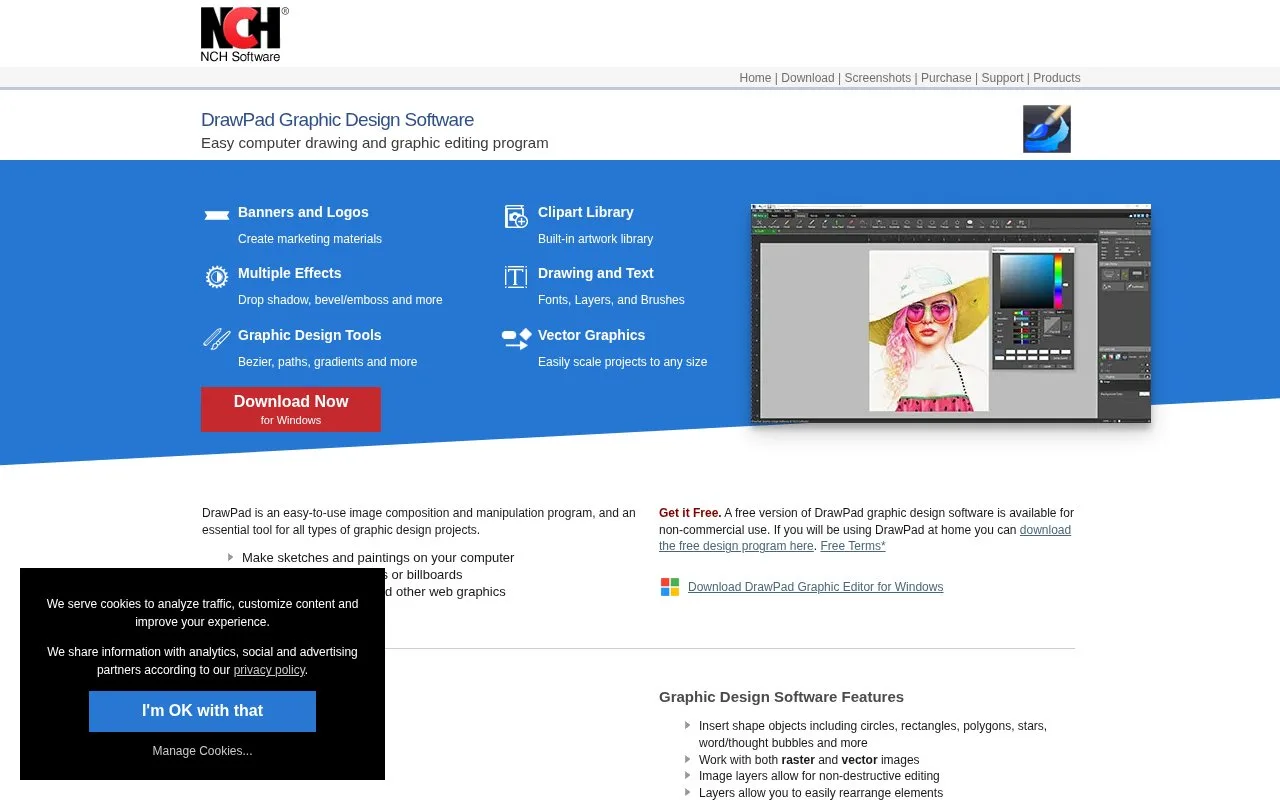 Screenshot of the DrawPad homepage