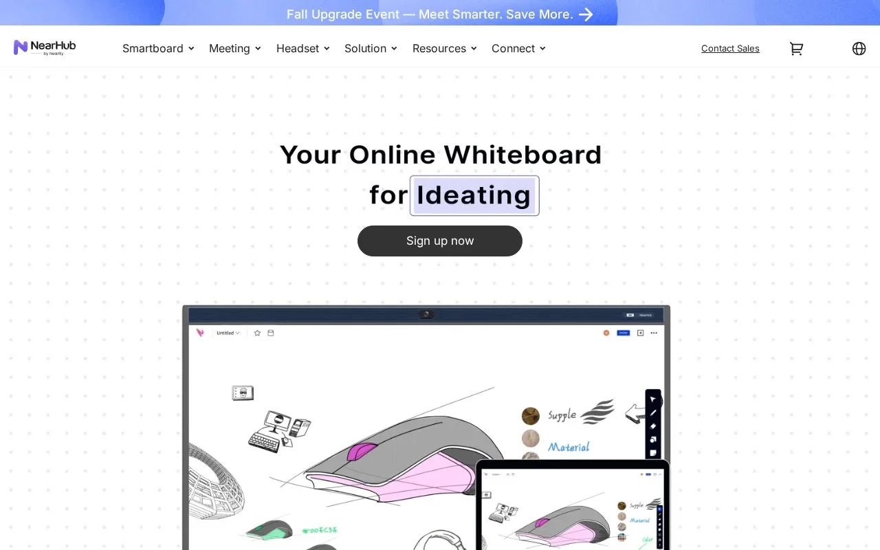 Screenshot of the NearHub Canvas homepage