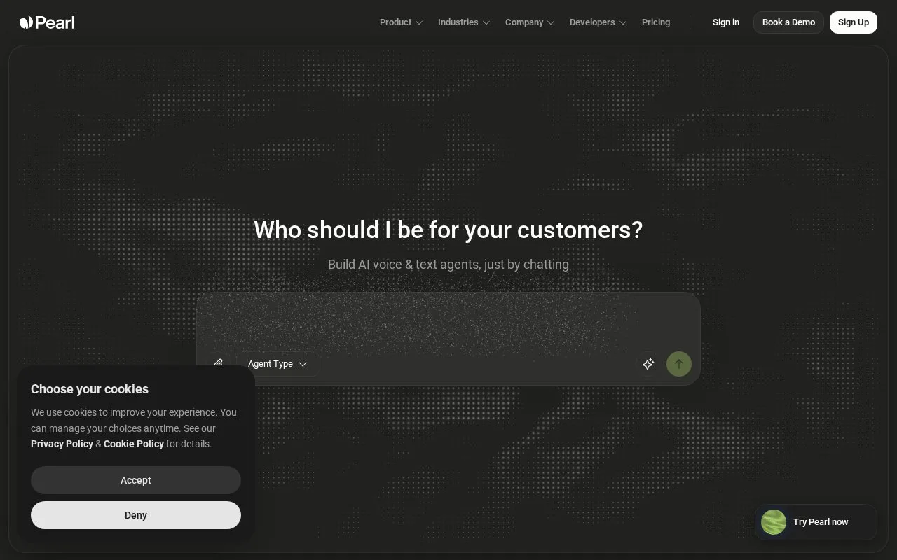 Screenshot of the NLPearl homepage