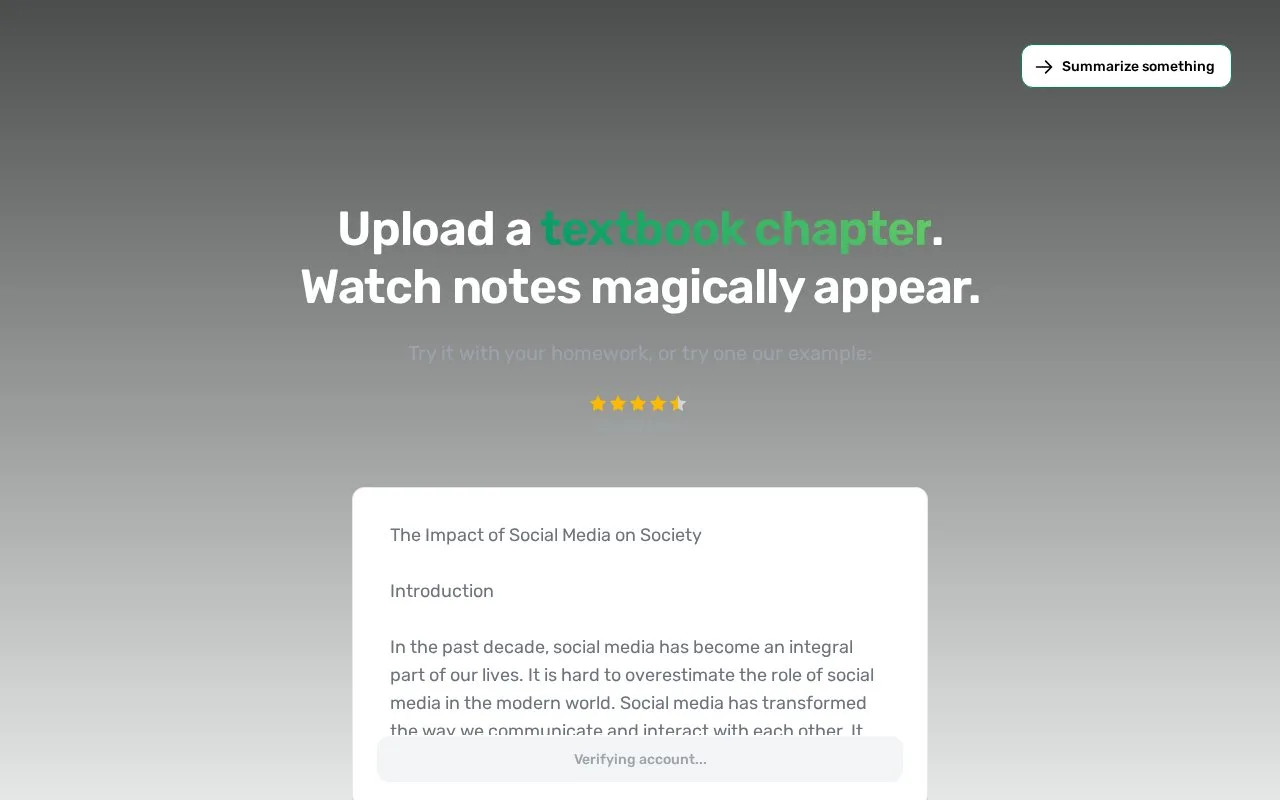 Screenshot of the Notedly.ai homepage