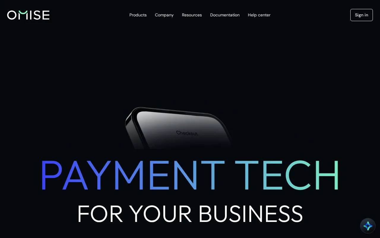 Screenshot of the Omise homepage