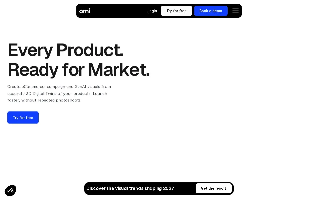Screenshot of the Omi homepage