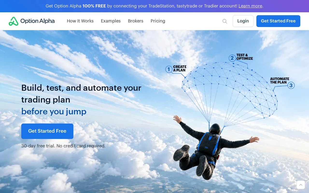Screenshot of the Option Alpha homepage