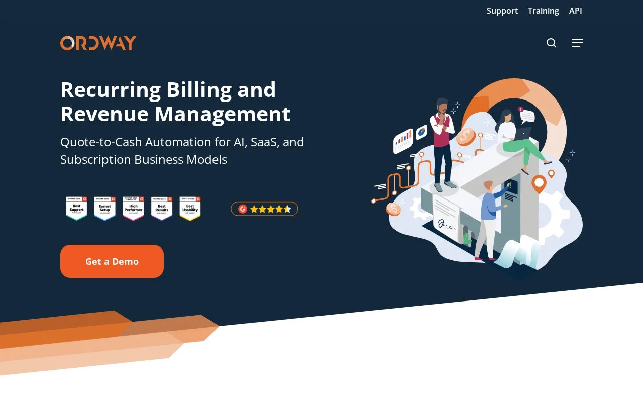 Screenshot of the Ordway homepage