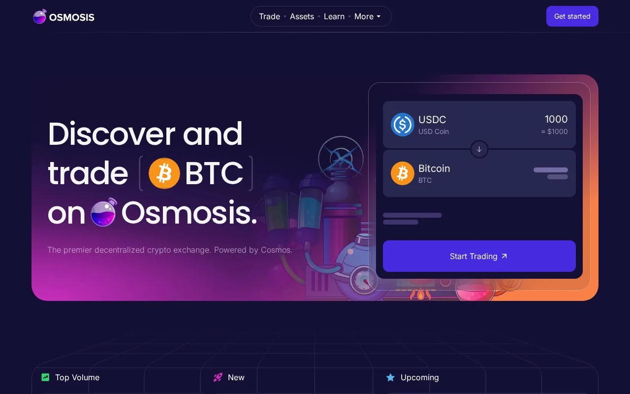 Screenshot of the Osmosis homepage