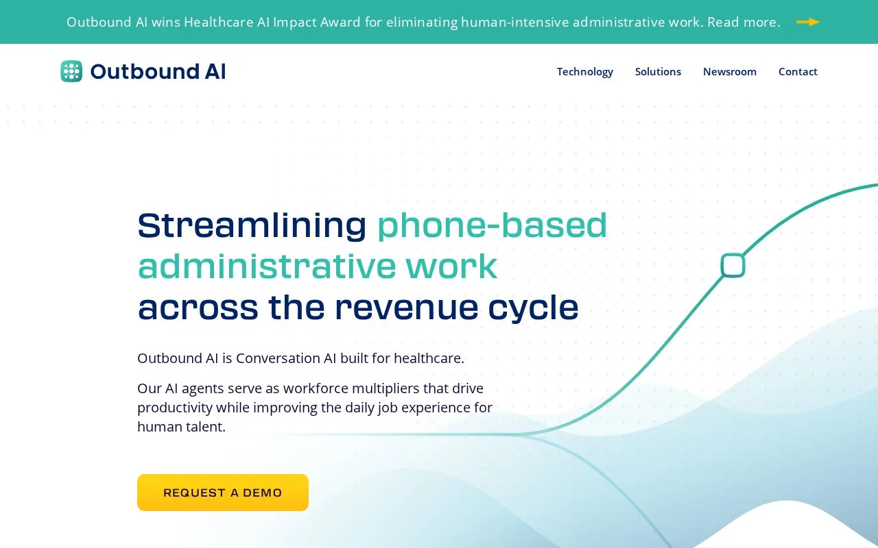 Screenshot of the Outbound AI homepage