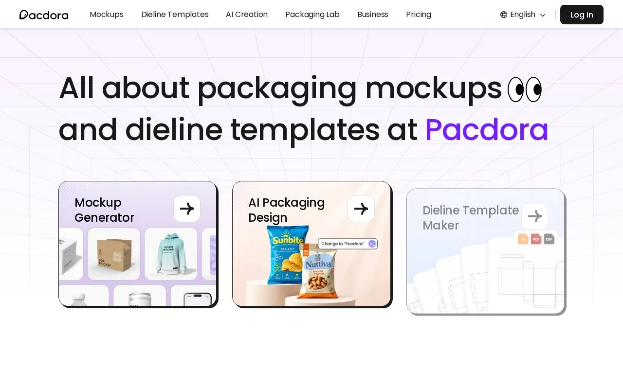 Screenshot of the Pacdora homepage