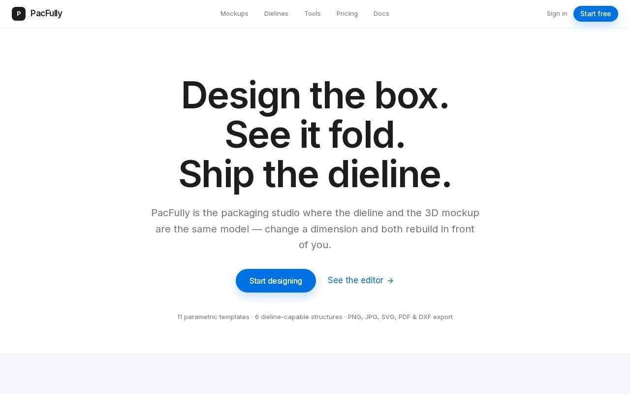 Screenshot of the PacFully homepage