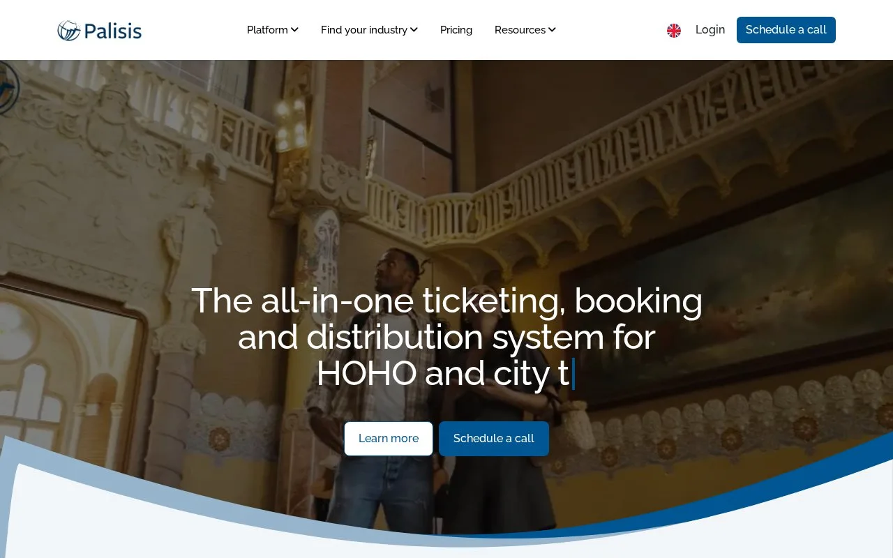 Screenshot of the Palisis homepage