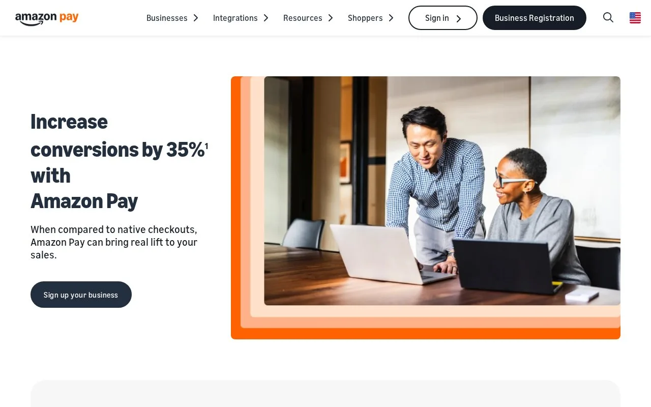 Screenshot of the Amazon Pay homepage