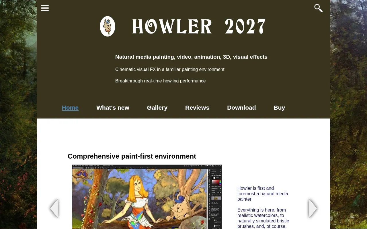 Screenshot of the PD Howler homepage