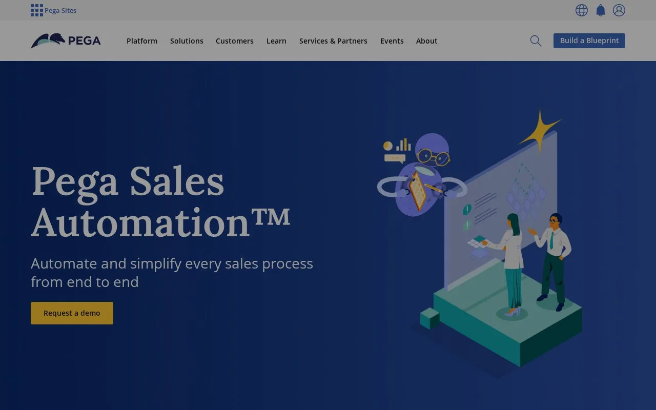 Screenshot of the Pega Sales Automation homepage