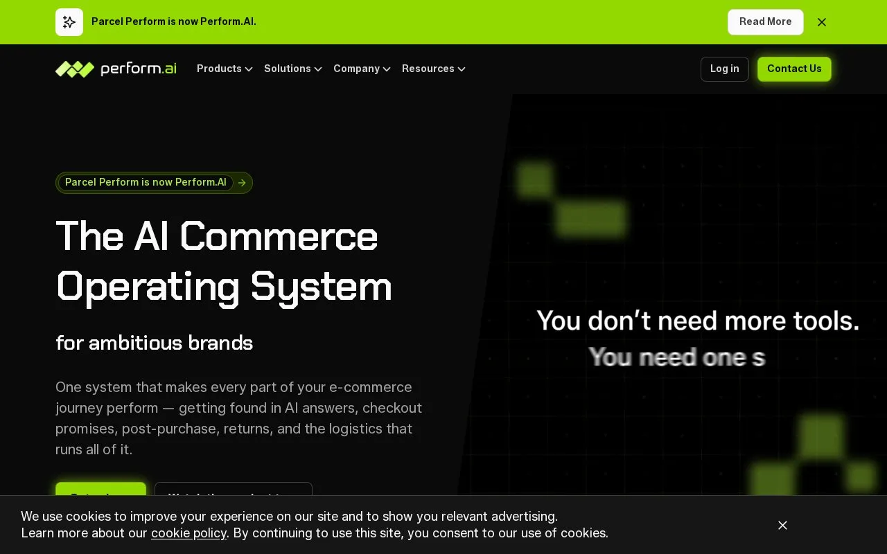 Screenshot of the Perform.AI homepage