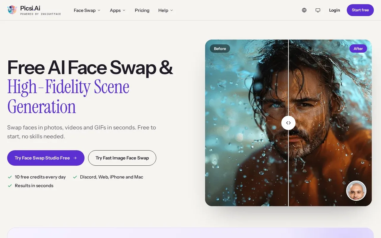 Screenshot of the Picsi.Ai homepage