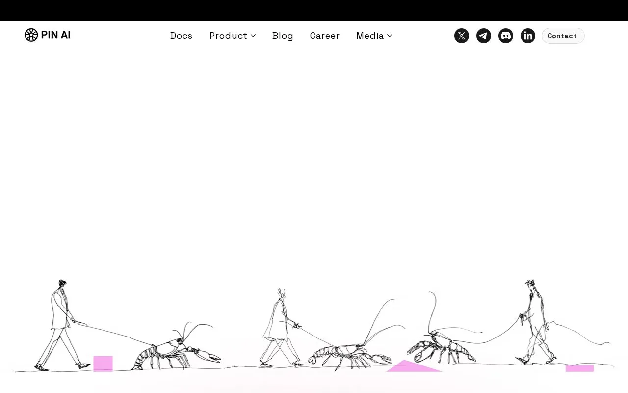 Screenshot of the PIN AI homepage