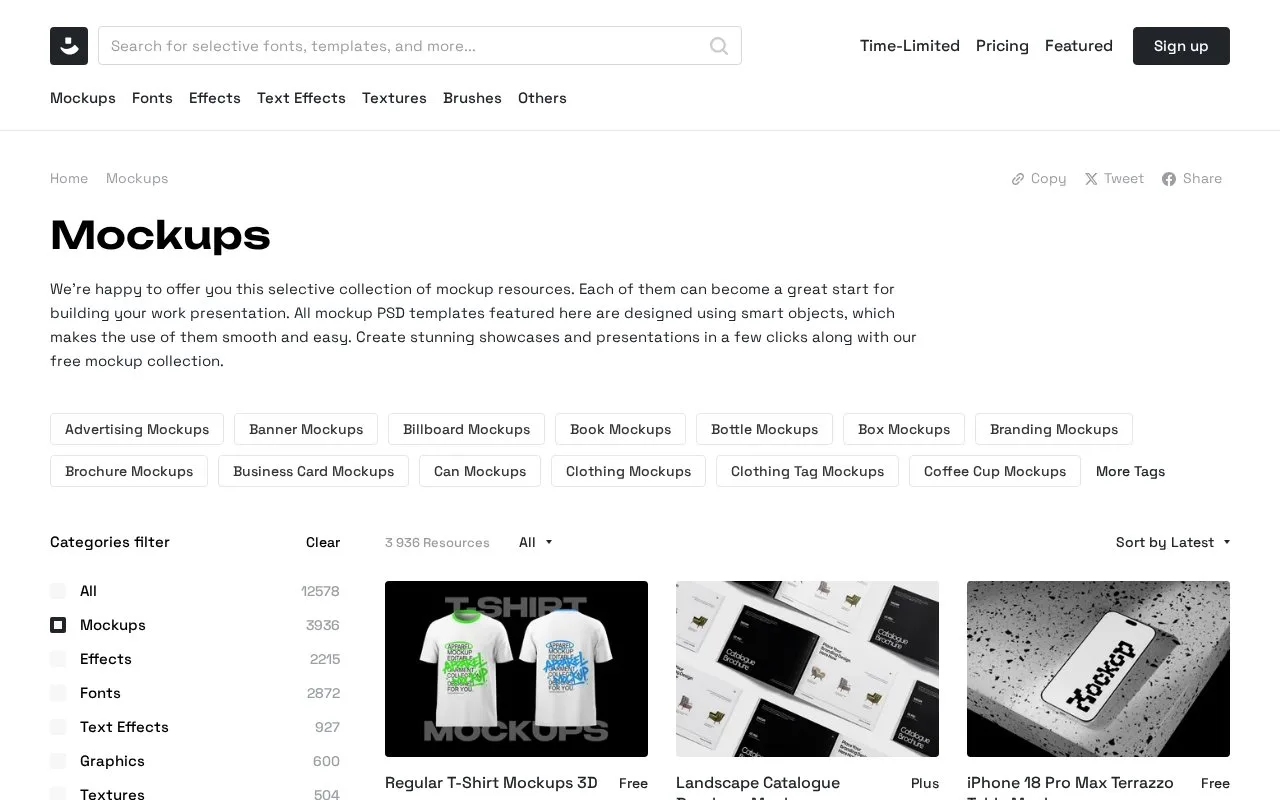 Screenshot of the Pixelbuddha homepage