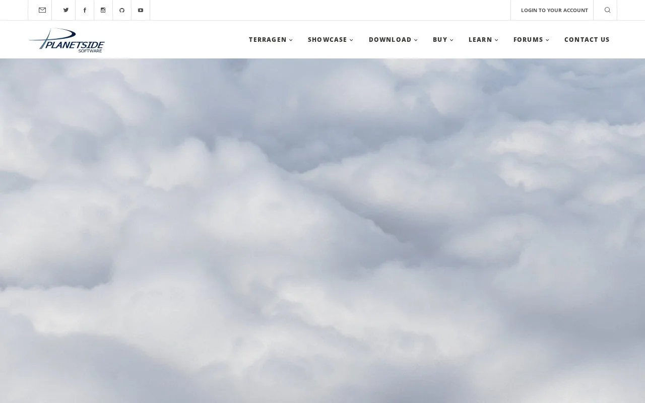 Screenshot of the Terragen homepage