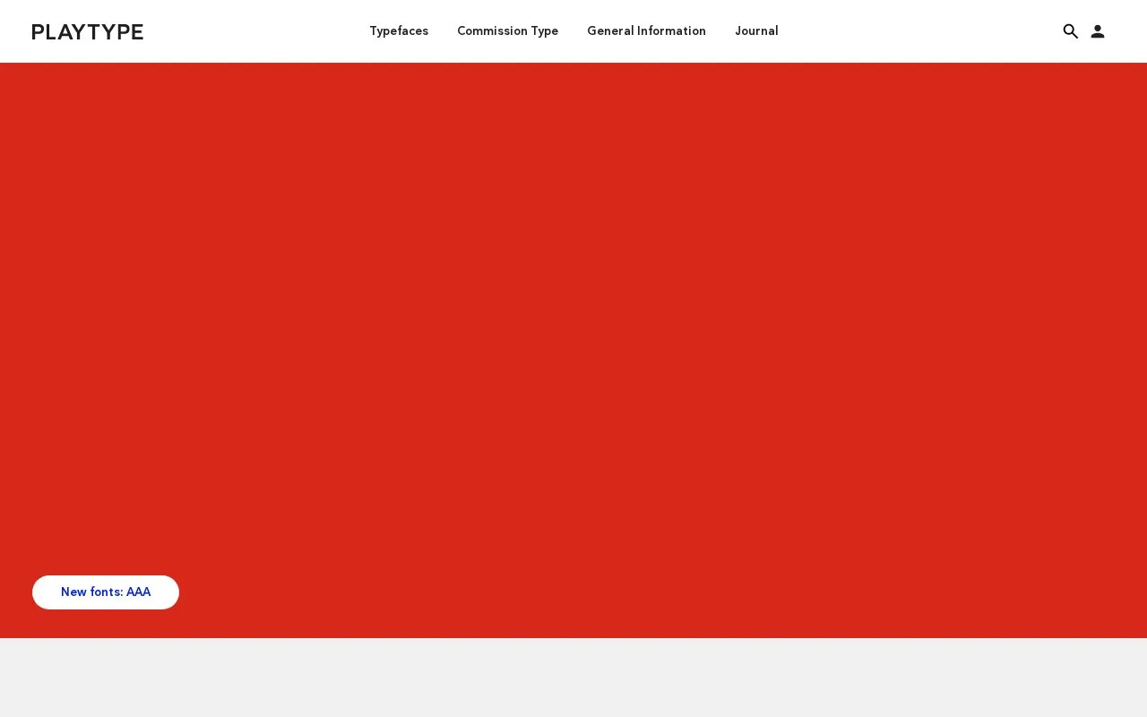 Screenshot of the Playtype homepage
