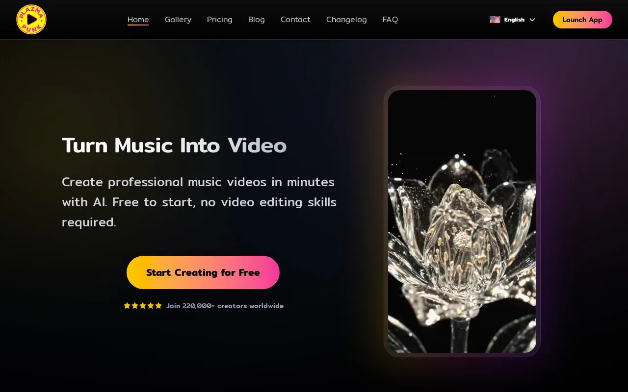 Screenshot of the Plazmapunk homepage