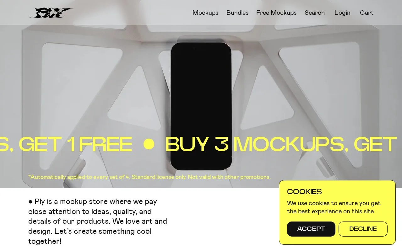 Screenshot of the Ply Supply homepage