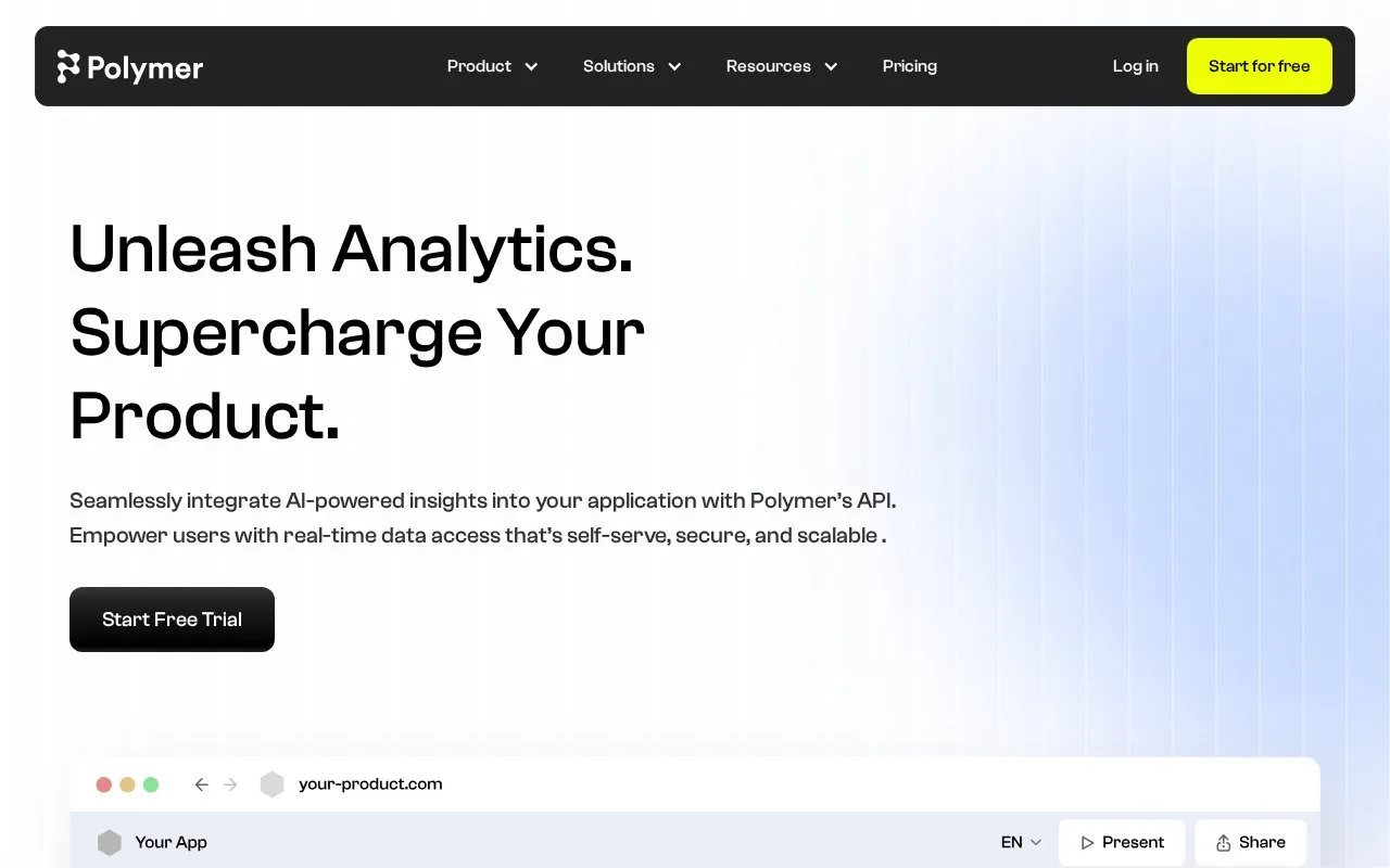 Screenshot of the Polymer homepage