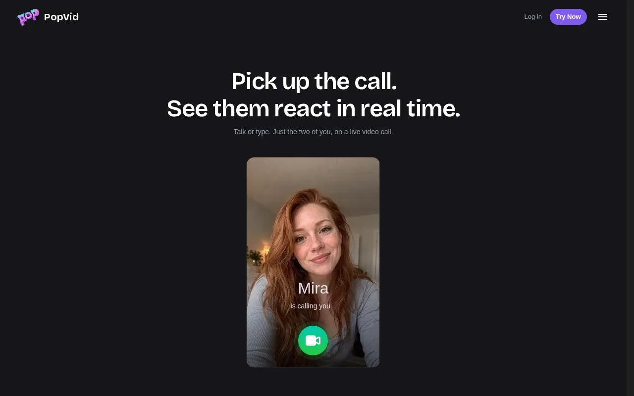 Screenshot of the PopVid AI homepage