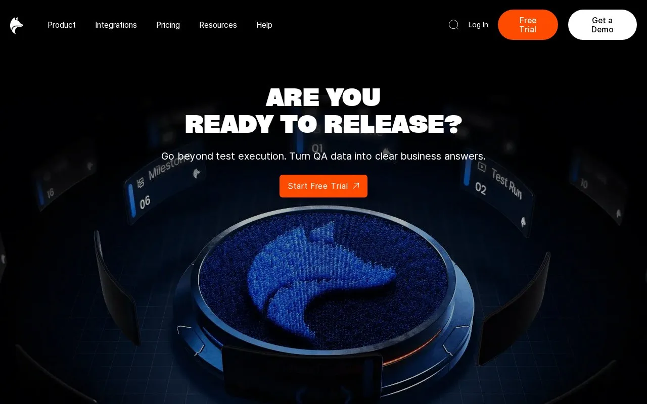 Screenshot of the PractiTest homepage