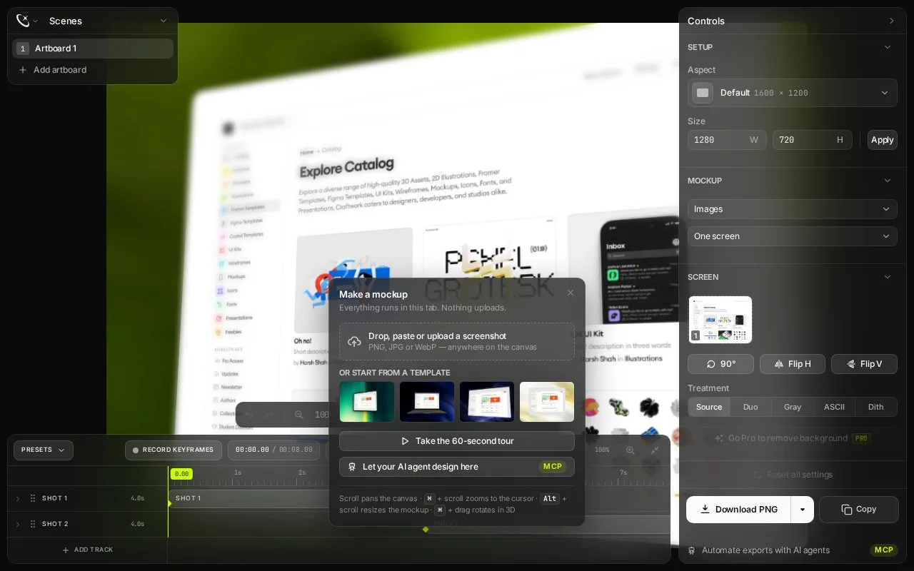 Screenshot of the Presenta homepage