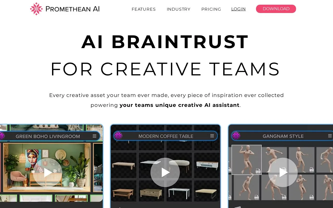 Screenshot of the Promethean AI homepage
