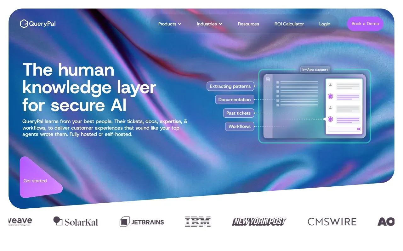 Screenshot of the QueryPal homepage