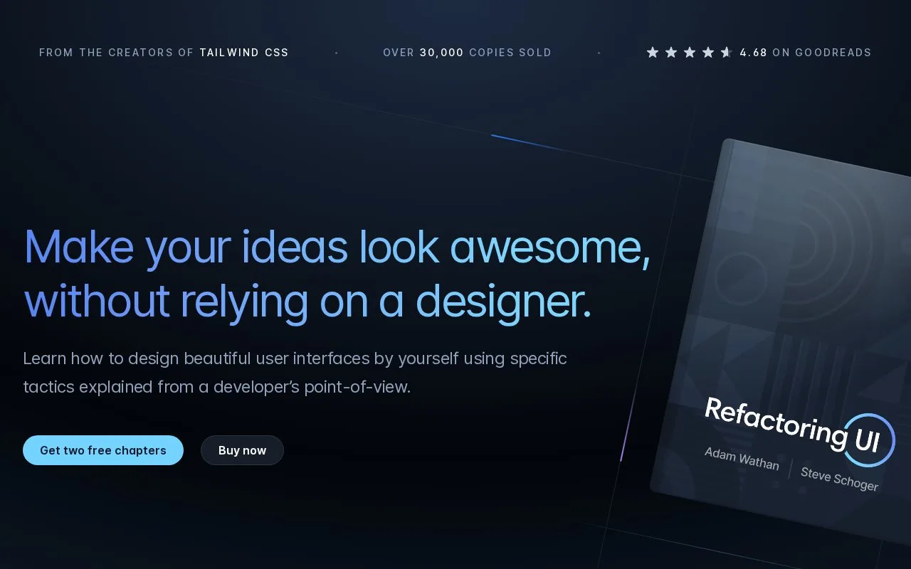 Screenshot of the Refactoring UI homepage