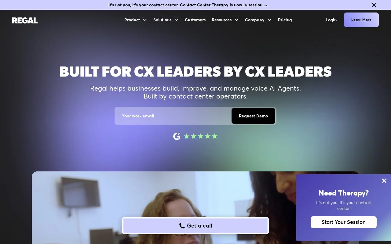 Screenshot of the Regal homepage
