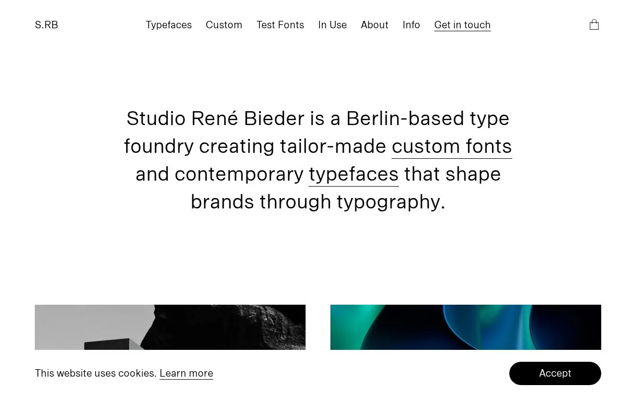 Screenshot of the Studio René Bieder homepage