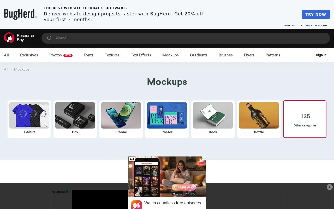 Screenshot of the Resource Boy homepage