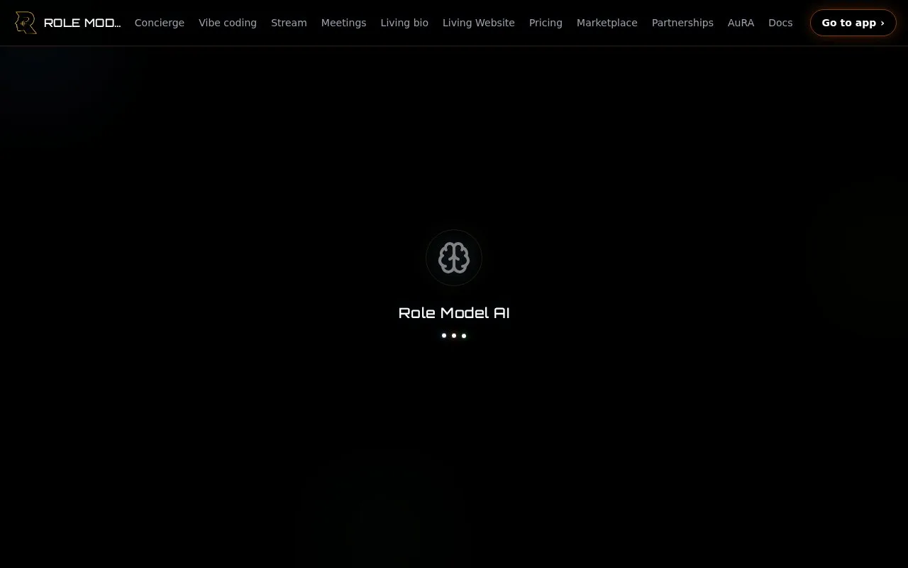 Screenshot of the RoleModel.AI homepage