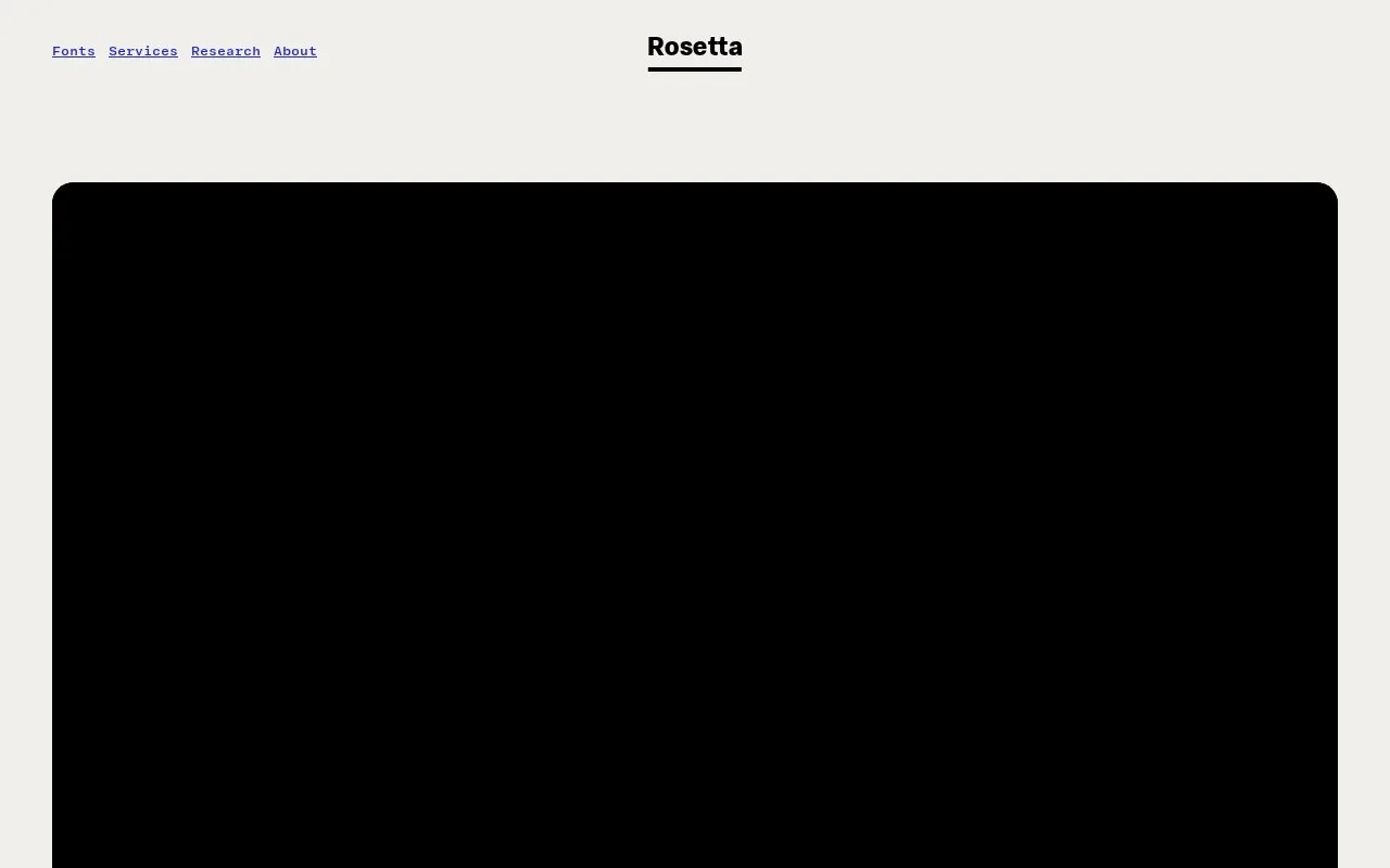 Screenshot of the Rosetta homepage