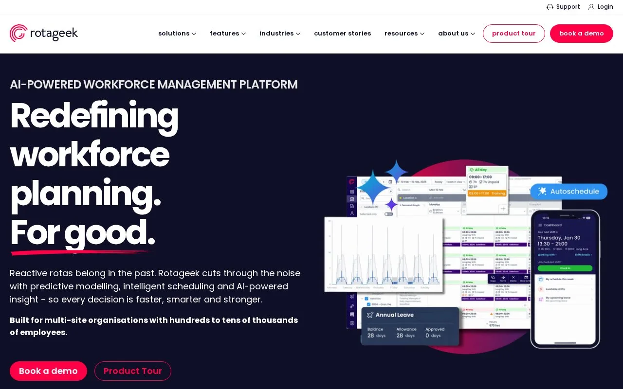 Screenshot of the Rotageek homepage
