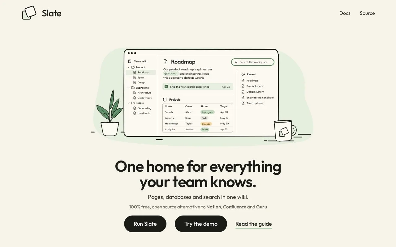 Screenshot of the Slate homepage