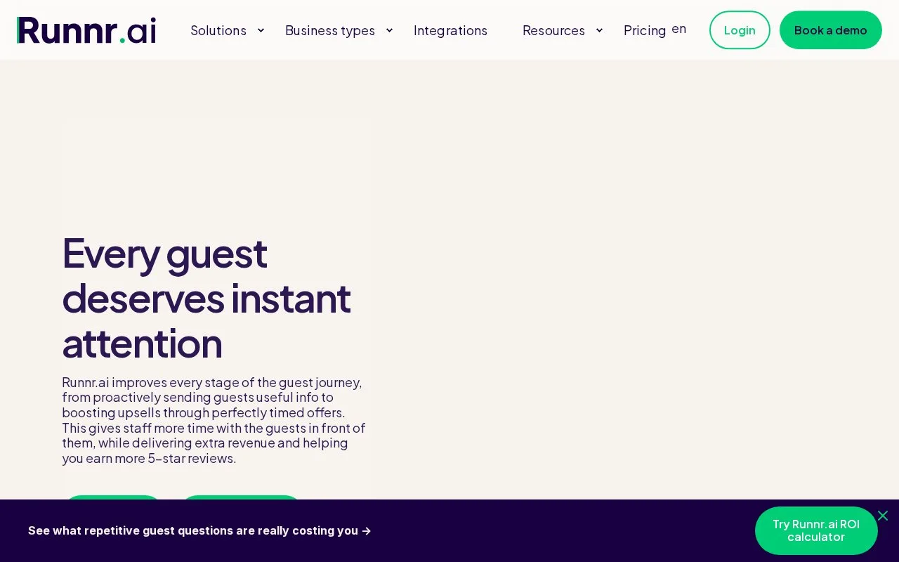 Screenshot of the Runnr.ai homepage