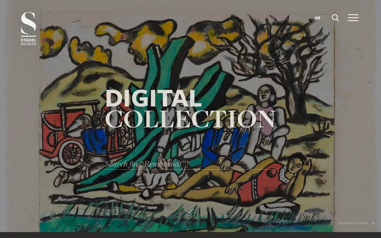 Screenshot of the Städel Digital Collection homepage