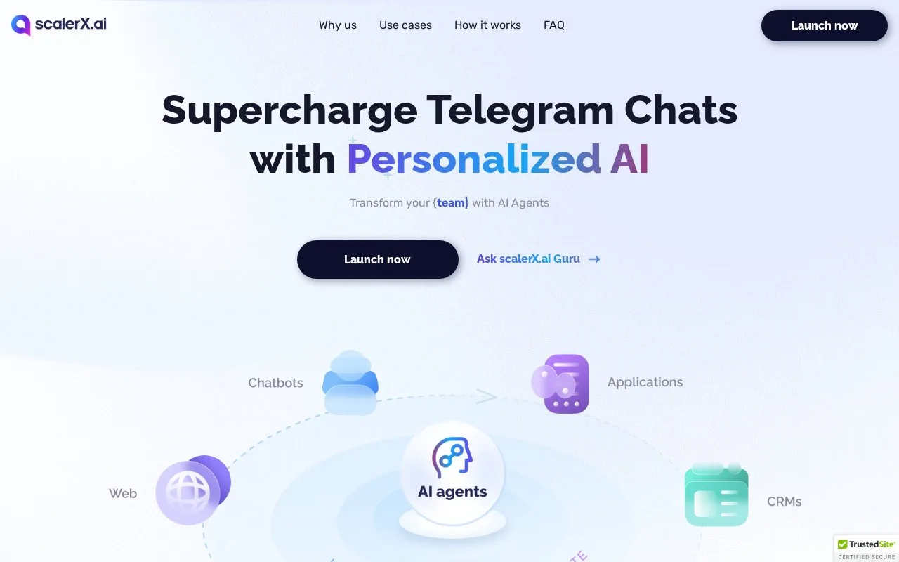 Screenshot of the scalerX.ai homepage
