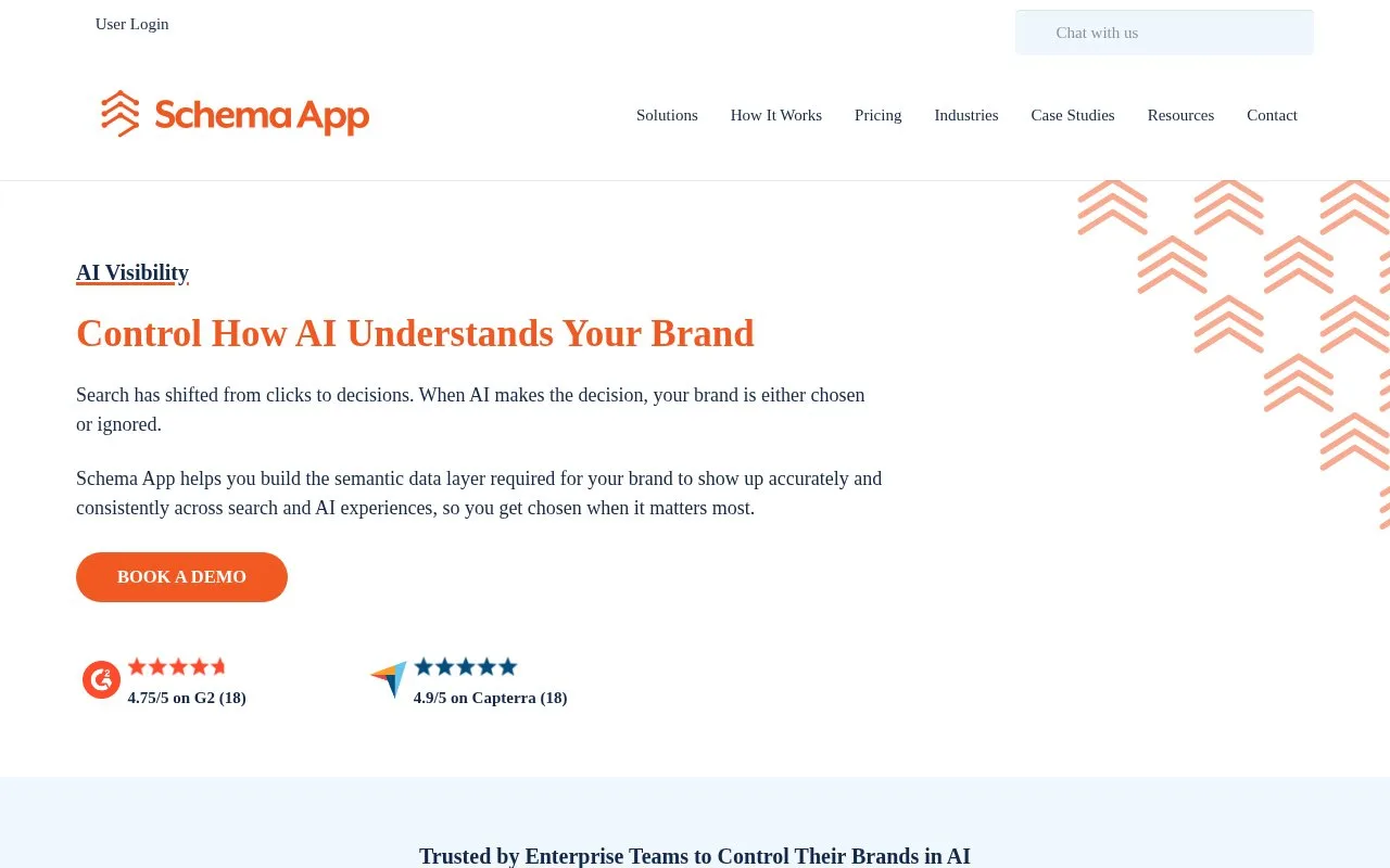 Screenshot of the Schema App homepage