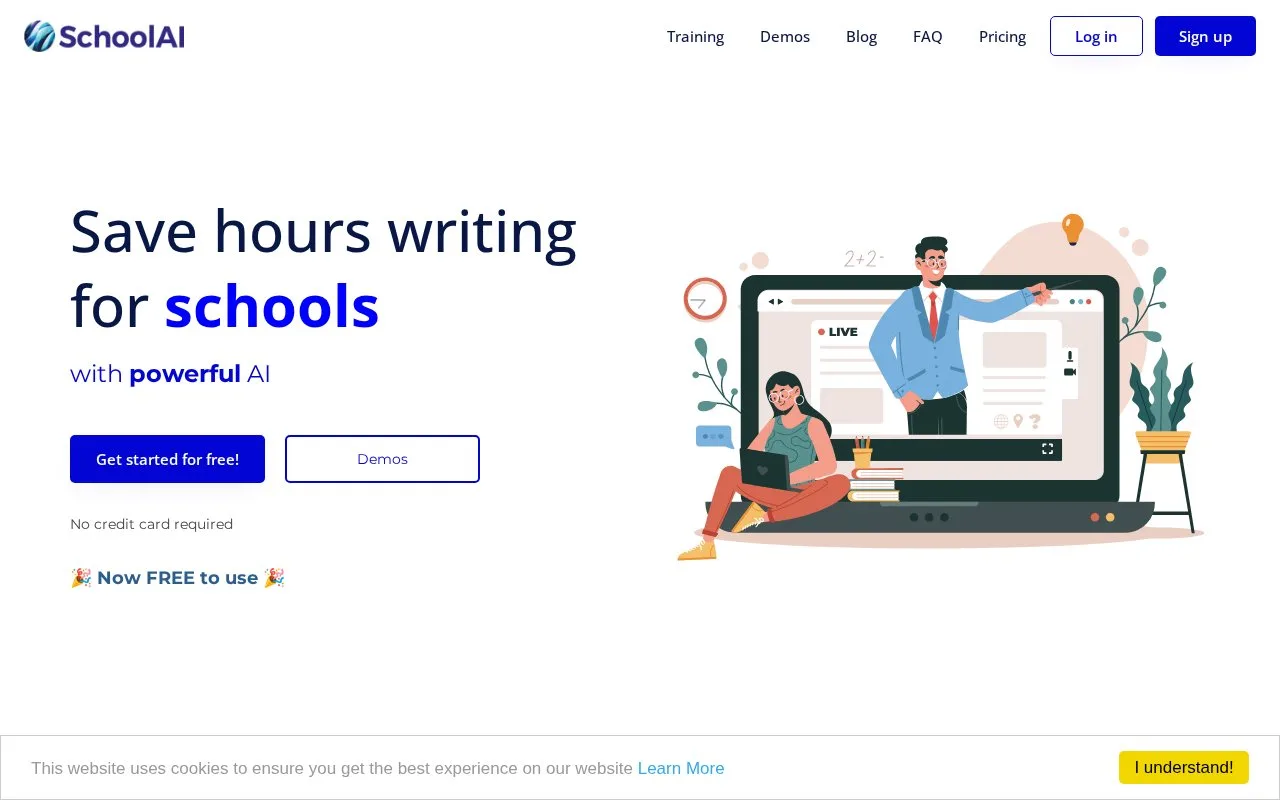 Screenshot of the SchoolAI homepage
