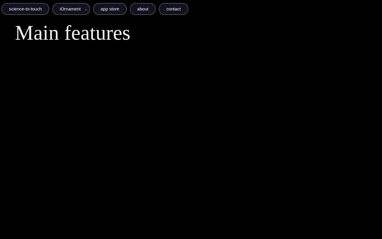 Screenshot of the iOrnament homepage