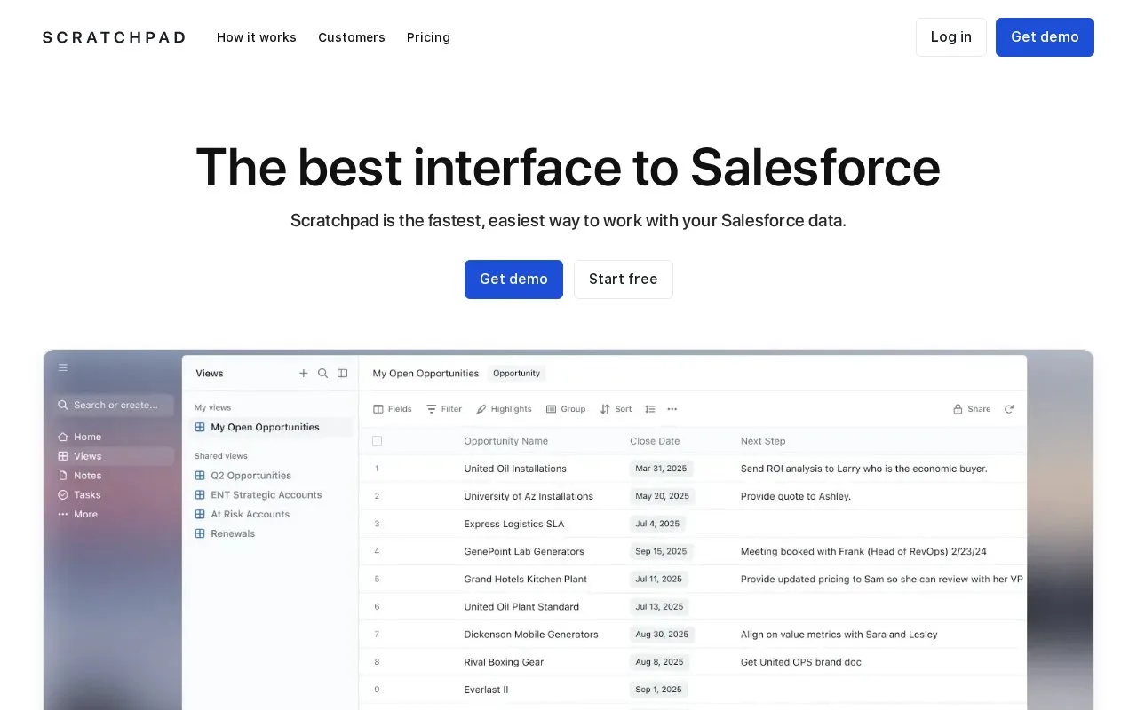 Screenshot of the Scratchpad homepage