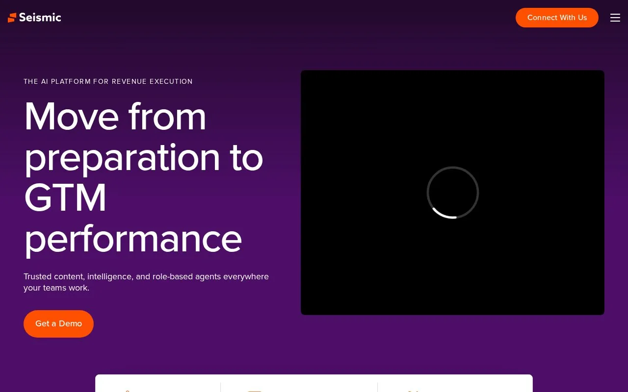 Screenshot of the Seismic Enablement Cloud homepage