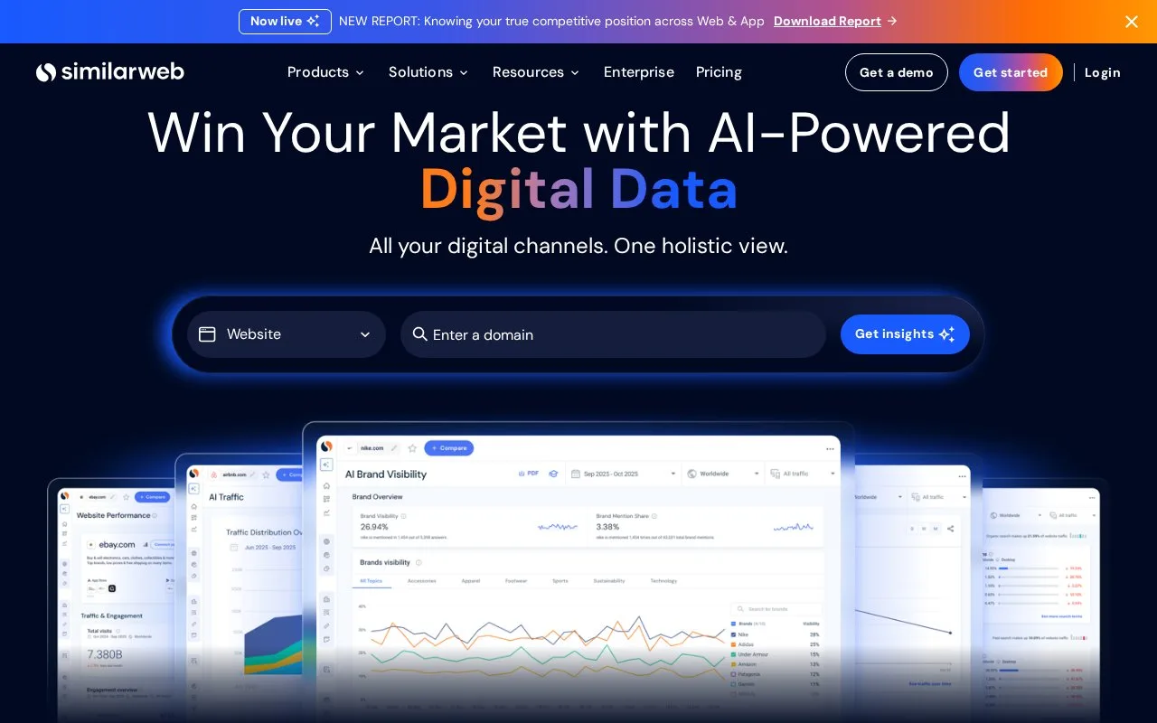Screenshot of the Similarweb homepage
