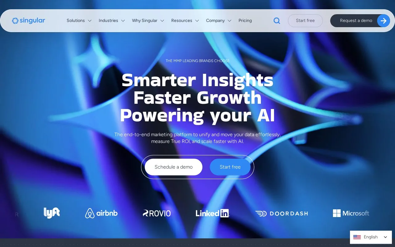 Screenshot of the Singular homepage