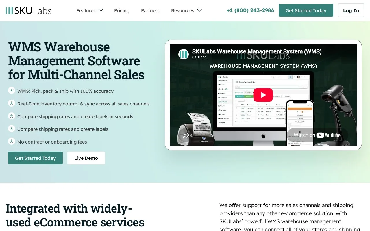 Screenshot of the SKULabs homepage